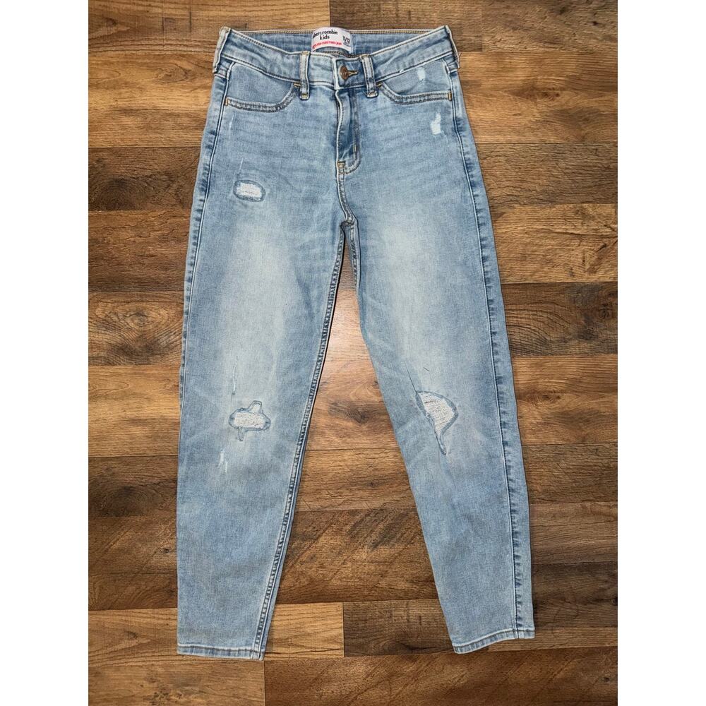 Abercrombie & fitch kids high rise mini mom jeans with adjustable waistband